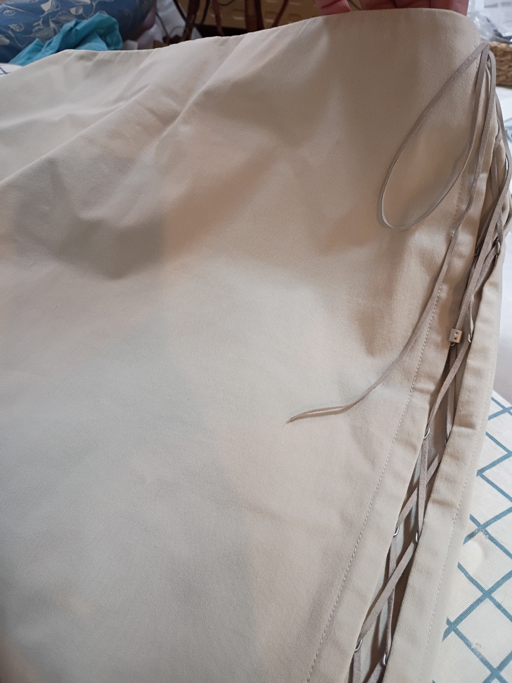 Elie Tahari Beige Wrap Skirt with Side Lacing